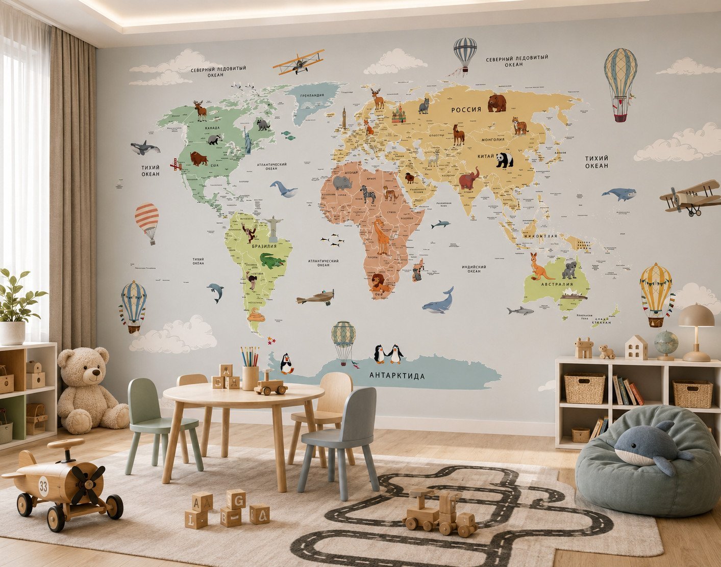 Aerial Odyssey — Luxury Kids Wallpaper Dubai