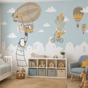 Airship Frolic — Luxury Kids Wallpaper Dubai
