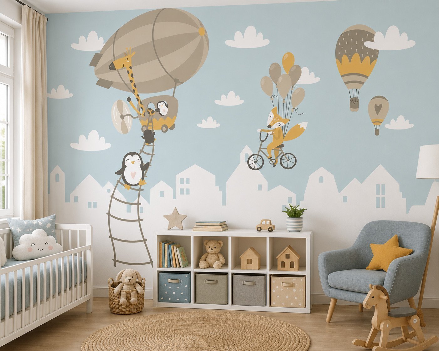 Airship Frolic — Luxury Kids Wallpaper Dubai