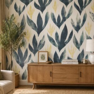 Aqua Lilies — Luxury Floral Wallpaper Dubai