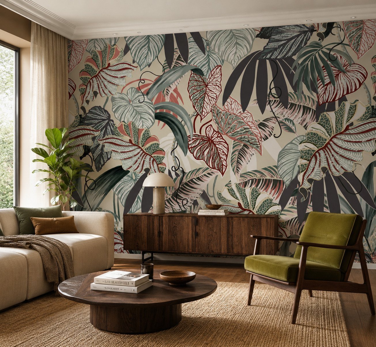 Aralia Tapestry — Luxury Floral Wallpaper Dubai