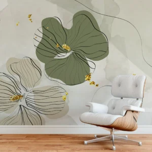 Gilded Petals — Plain & Textured Wallpaper Dubai