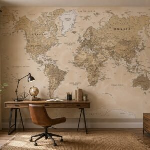 Atlas Drift — Map & Mural Wallpaper Dubai