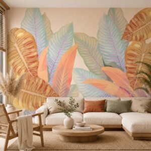 Aurora Croton — Luxury Floral Wallpaper Dubai
