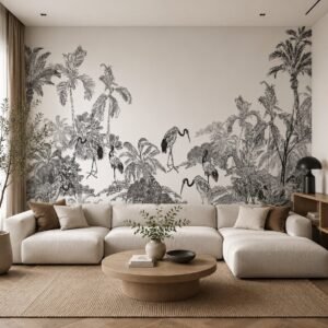 Avian Palisade — Luxury Floral Wallpaper Dubai