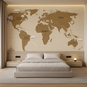 Aviator's Dream — Map & Mural Wallpaper Dubai