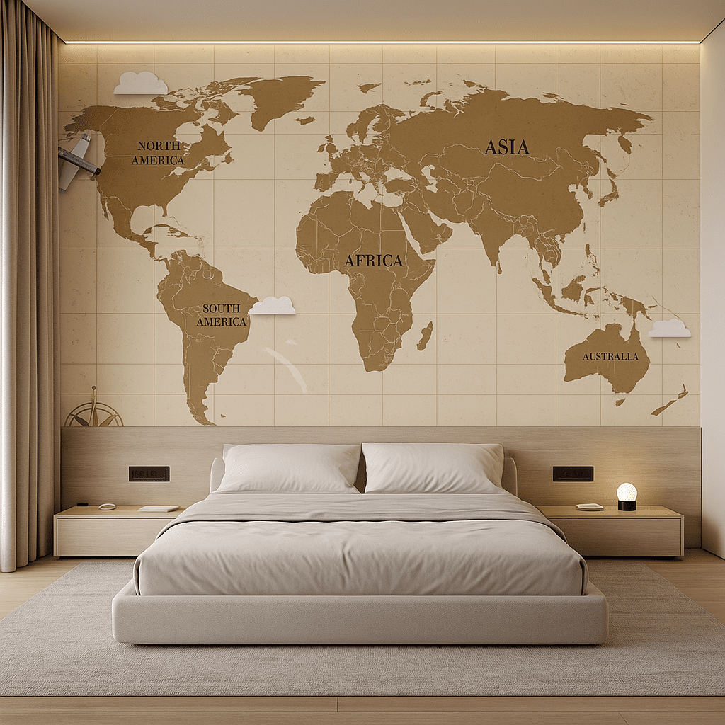 Aviator's Dream — Map & Mural Wallpaper Dubai