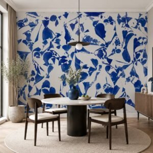 Azure Collage — Luxury Floral Wallpaper Dubai