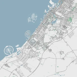 Azure District — Map & Mural Wallpaper Dubai