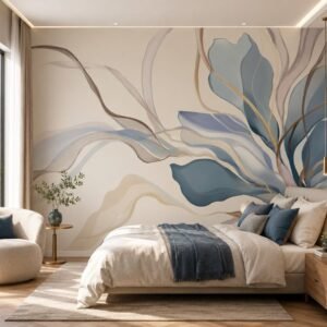 Azure Reverie — Luxury Floral Wallpaper Dubai