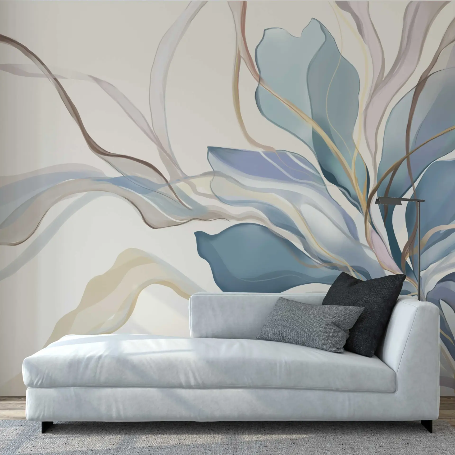 Azure Reverie — Luxury Floral Wallpaper Dubai - Image 2