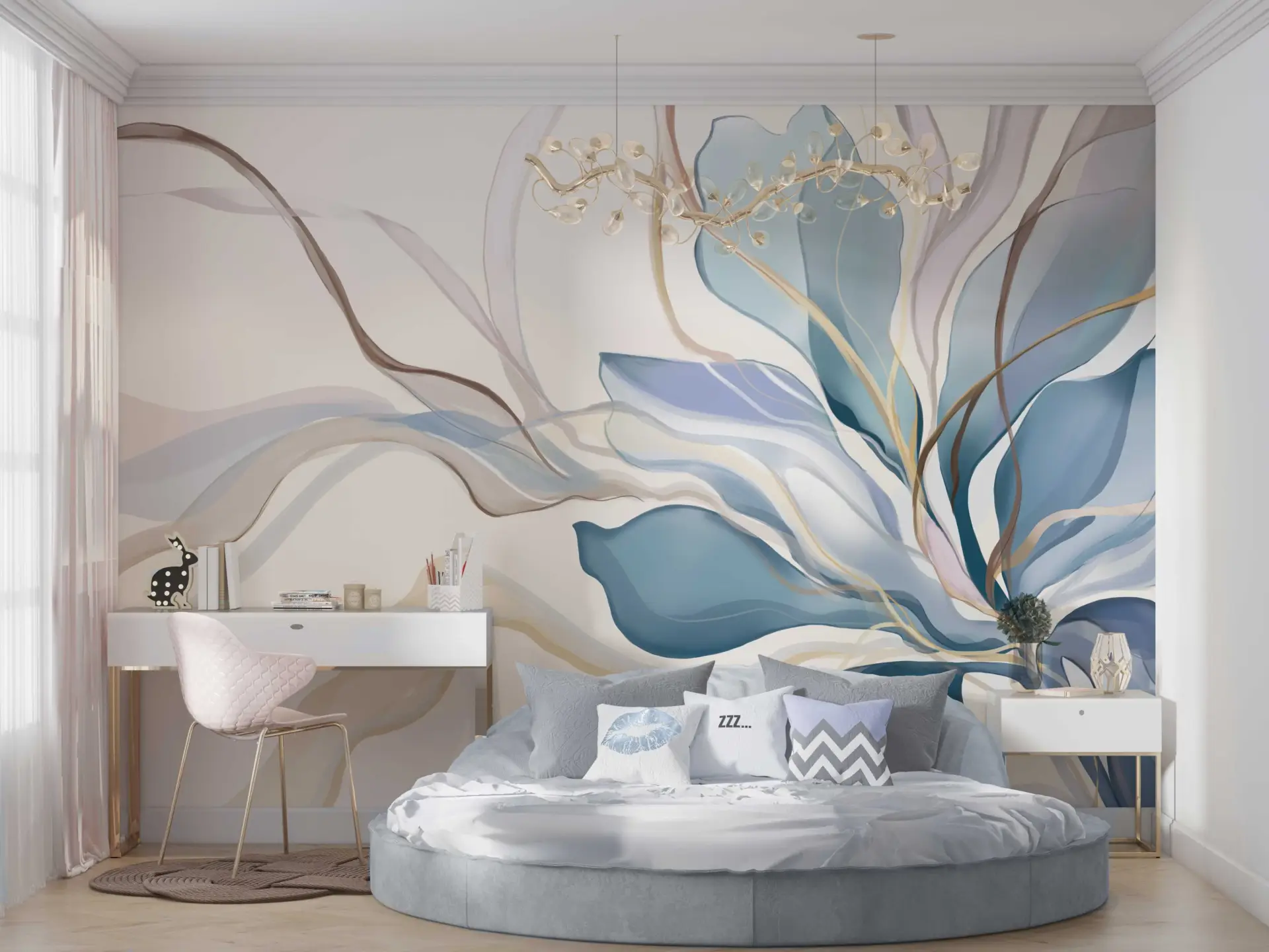 Azure Reverie — Luxury Floral Wallpaper Dubai - Image 3
