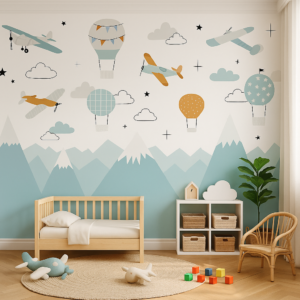 Balloon Horizon — Luxury Kids Wallpaper Dubai