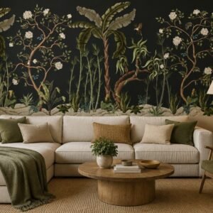 Bamboo Eden — Luxury Floral Wallpaper Dubai