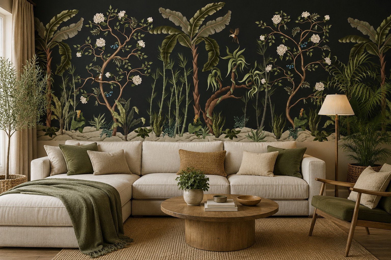 Bamboo Eden — Luxury Floral Wallpaper Dubai