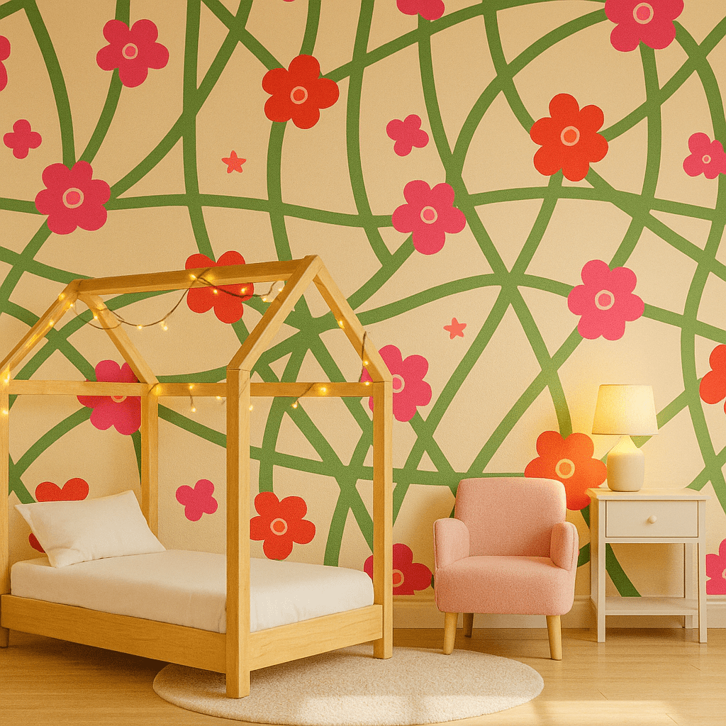 Blooming Lattice — Plain & Textured Wallpaper Dubai