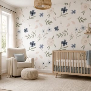 Blush Sprig — Luxury Floral Wallpaper Dubai