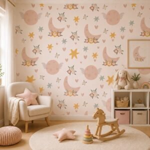 Blush Starlets — Luxury Kids Wallpaper Dubai
