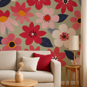 Bold Blossom Harmony — Luxury Floral Wallpaper Dubai