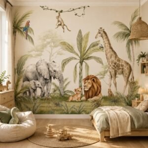 Canopy Safari — Luxury Kids Wallpaper Dubai