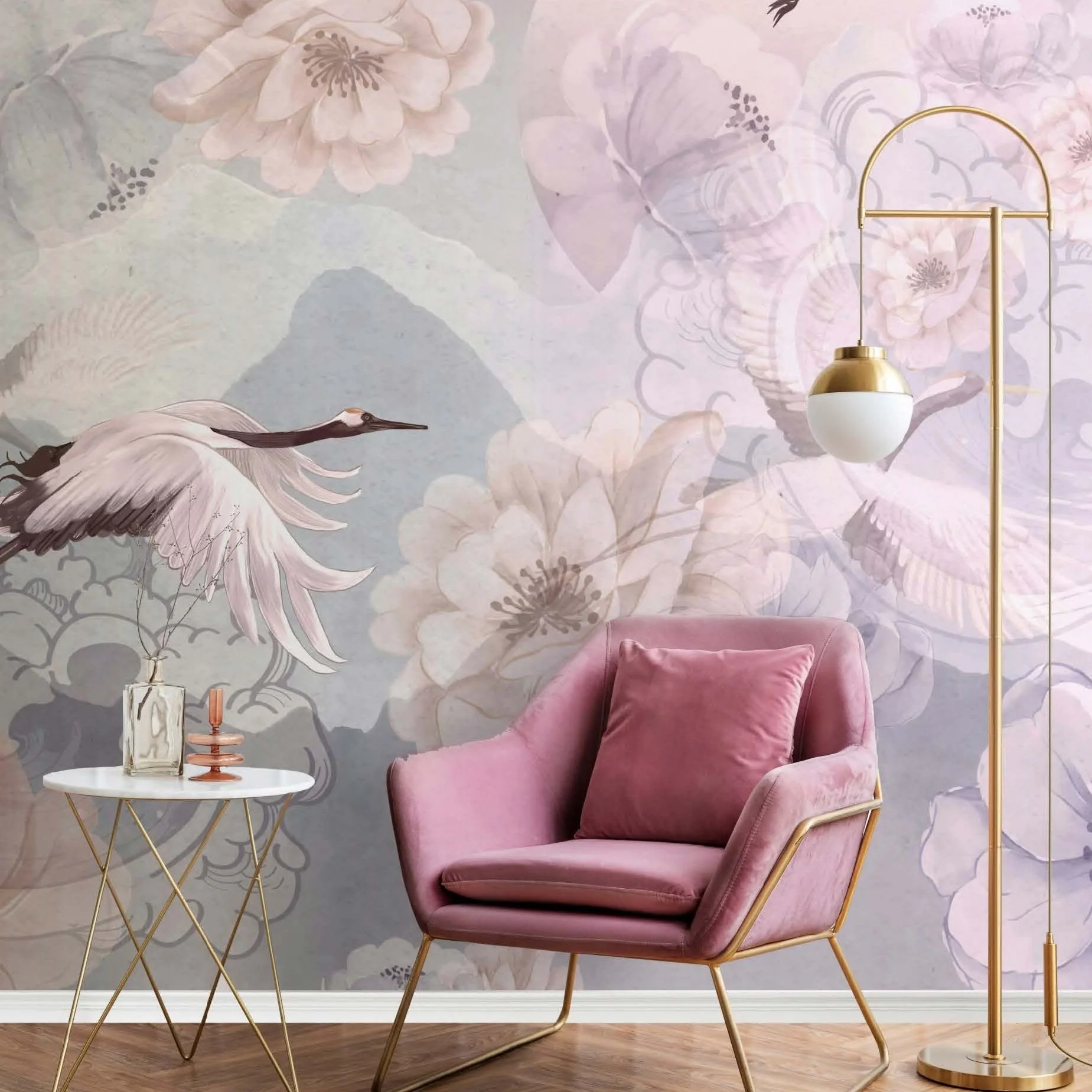 Celestial Cranes — Heritage Wallpaper Dubai