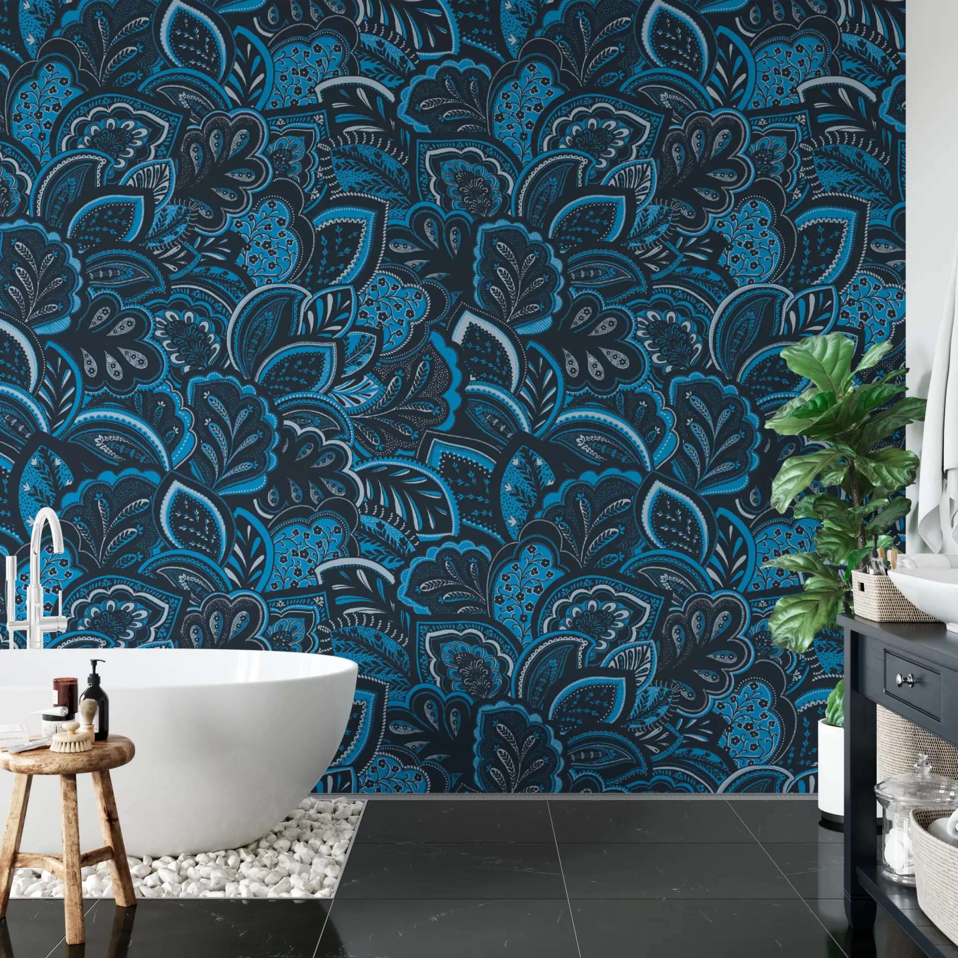 Cerulean Buta — Heritage Wallpaper Dubai - Image 2
