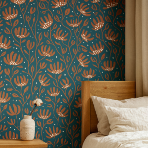 Clay Bloom — Luxury Floral Wallpaper Dubai