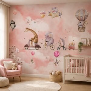 Cloud Caravan — Luxury Kids Wallpaper Dubai