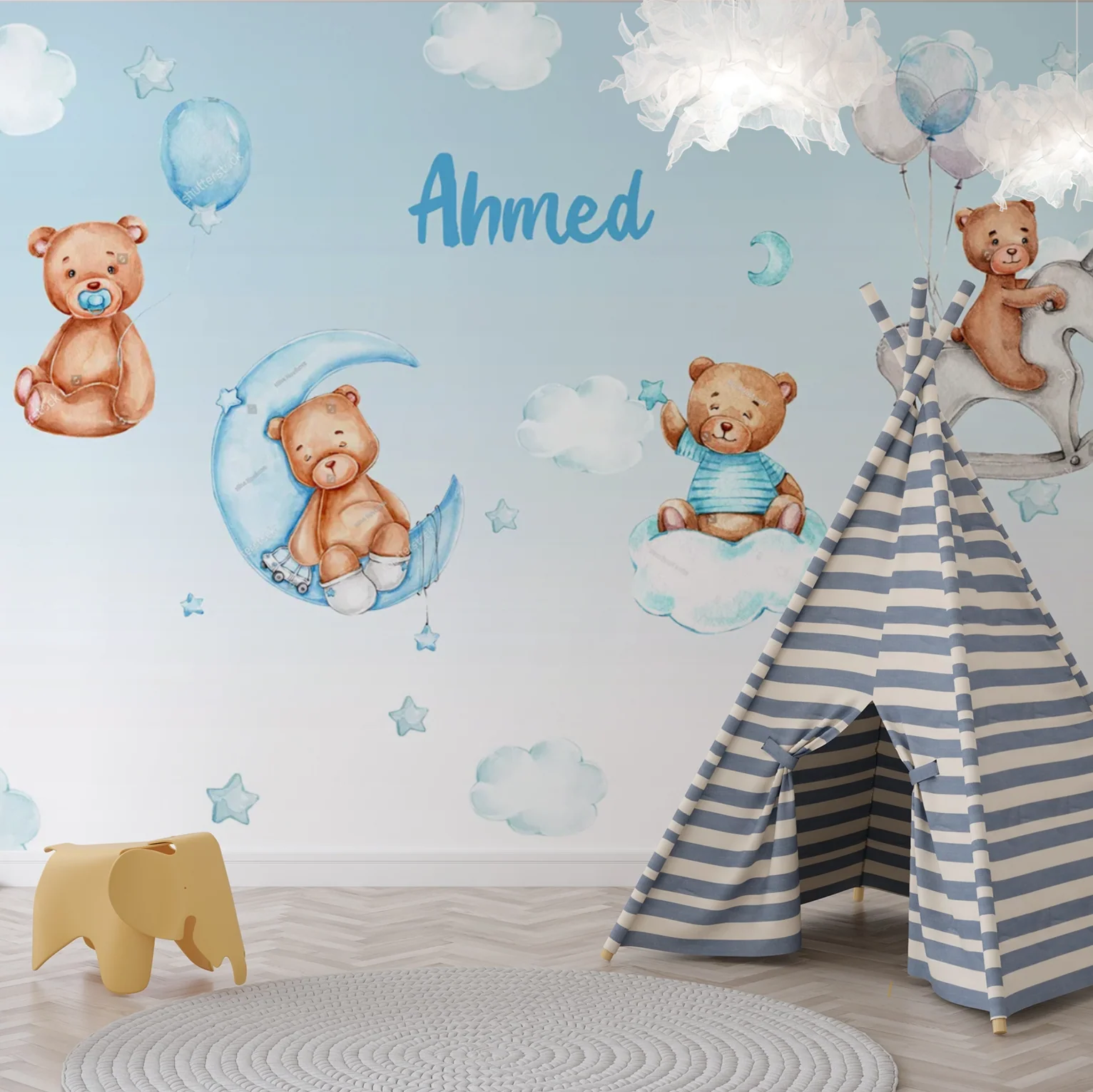 Cloudtop Teddies — Luxury Kids Wallpaper Dubai - Image 3