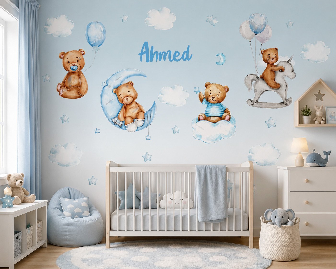 Cloudtop Teddies — Luxury Kids Wallpaper Dubai