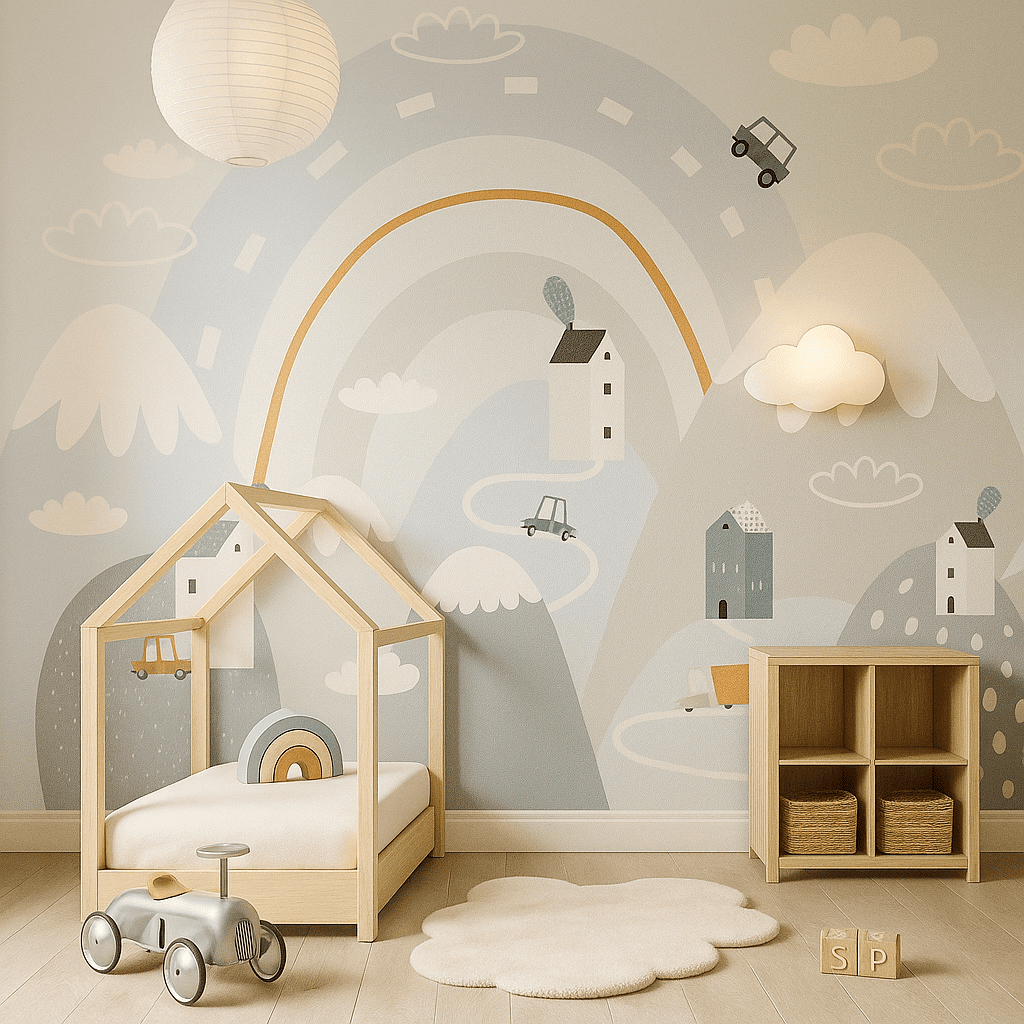 Cloudy Crest — Luxury Kids Wallpaper Dubai