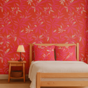 Coral Foliage — Luxury Floral Wallpaper Dubai