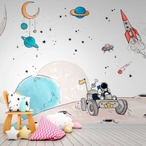 Cosmic Adventure — Luxury Kids Wallpaper Dubai