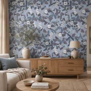 Delft Bramble — Luxury Floral Wallpaper Dubai