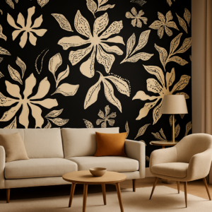 Dotted Elegance — Luxury Floral Wallpaper Dubai
