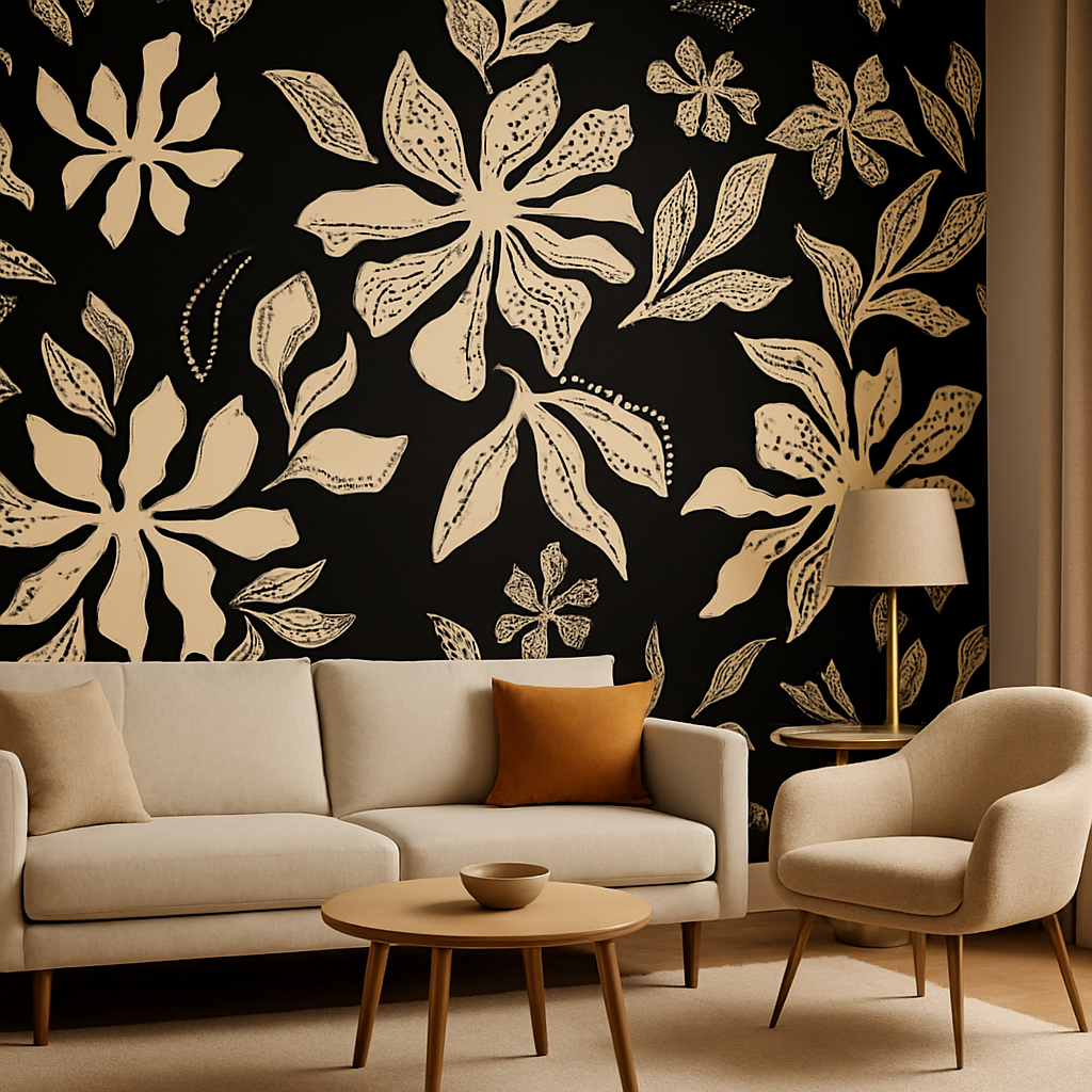Dotted Elegance — Luxury Floral Wallpaper Dubai