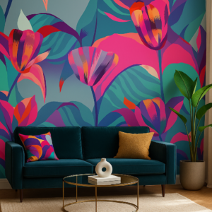 Electric Tulip — Luxury Floral Wallpaper Dubai