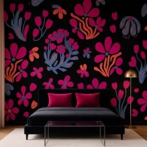 Floral Silhouette — Modern Wallpaper Dubai