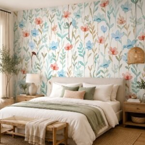 Floralia Veil — Luxury Floral Wallpaper Dubai