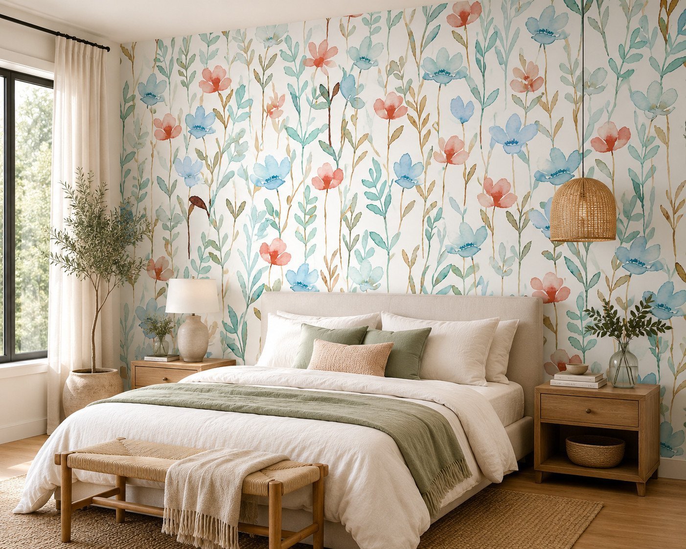 Floralia Veil — Luxury Floral Wallpaper Dubai
