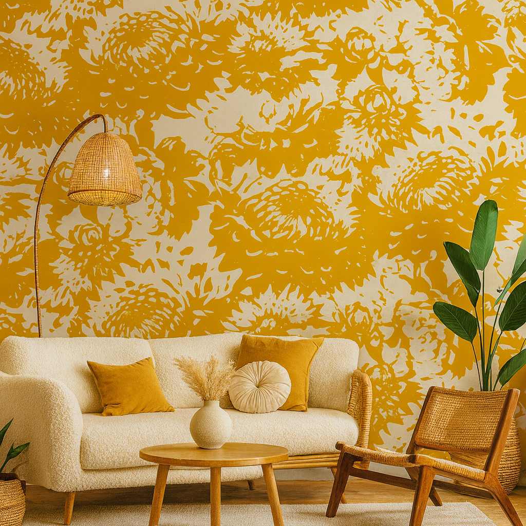 Golden Dahlia — Modern Wallpaper Dubai