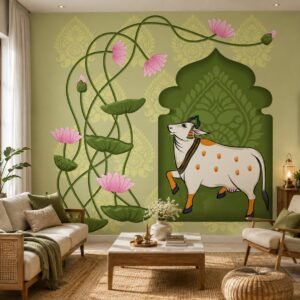 Gopura Garland — Luxury Floral Wallpaper Dubai