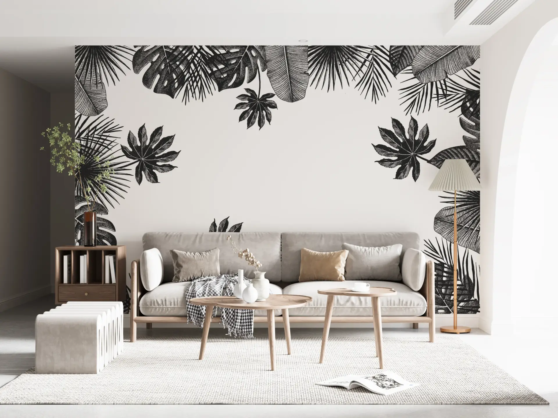 Graphite Tropics — Luxury Floral Wallpaper Dubai - Image 2
