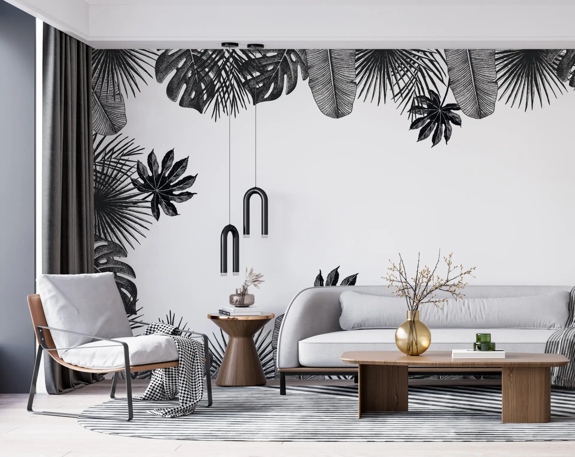 Graphite Tropics — Luxury Floral Wallpaper Dubai - Image 4