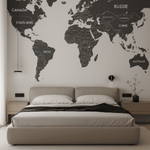 Greyscale Map — Map & Mural Wallpaper Dubai