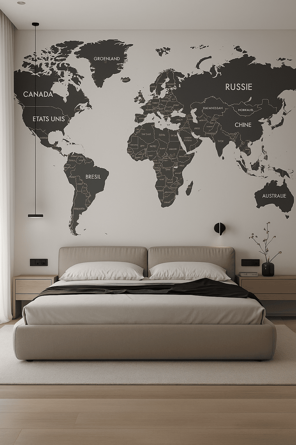 Greyscale Map — Map & Mural Wallpaper Dubai
