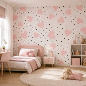 Heart Confetti — Luxury Kids Wallpaper Dubai