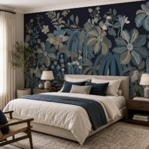Indigo Folklore — Luxury Floral Wallpaper Dubai