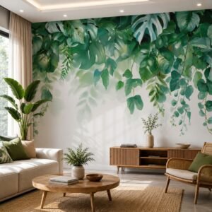 Jade Overhang — Luxury Floral Wallpaper Dubai