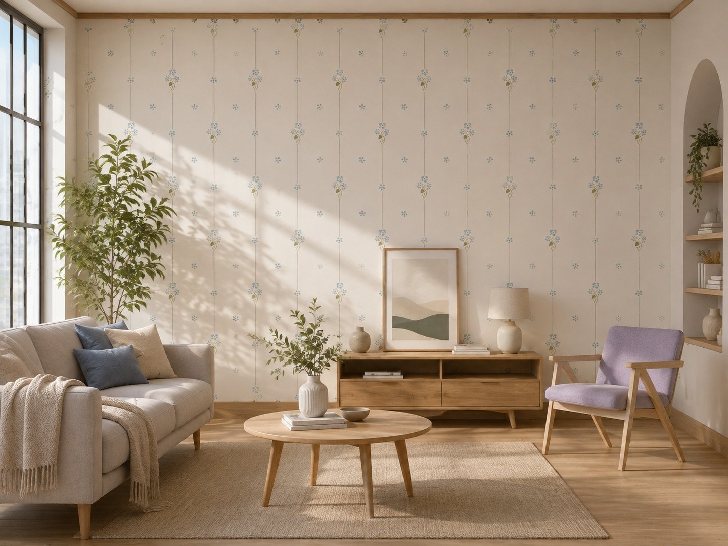 Bluebell Linen — Luxury Floral Wallpaper Dubai